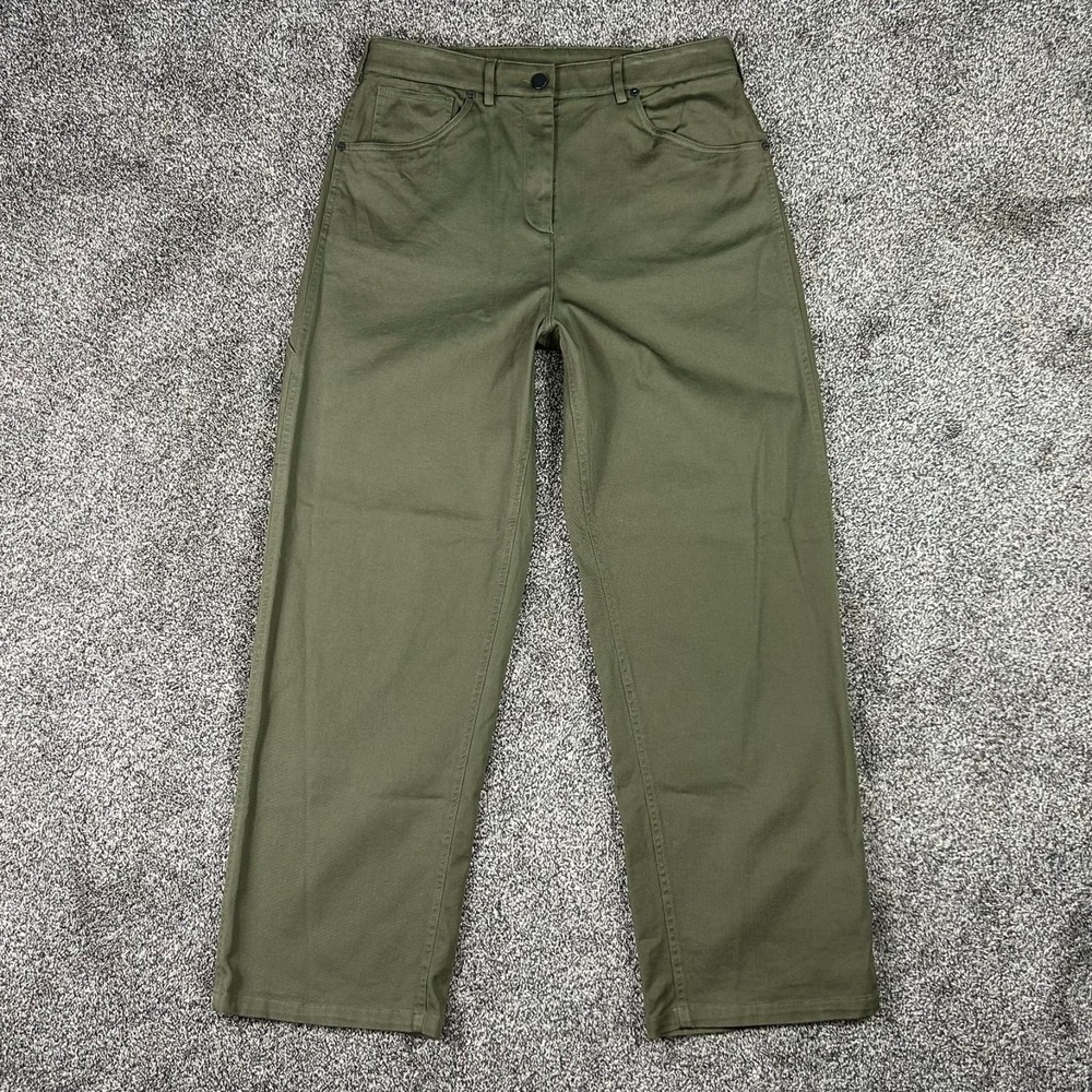 NEW TWP Trish Wescoat Pound Mila Straight Leg Pants Womens 8 Dark Olive USA Made